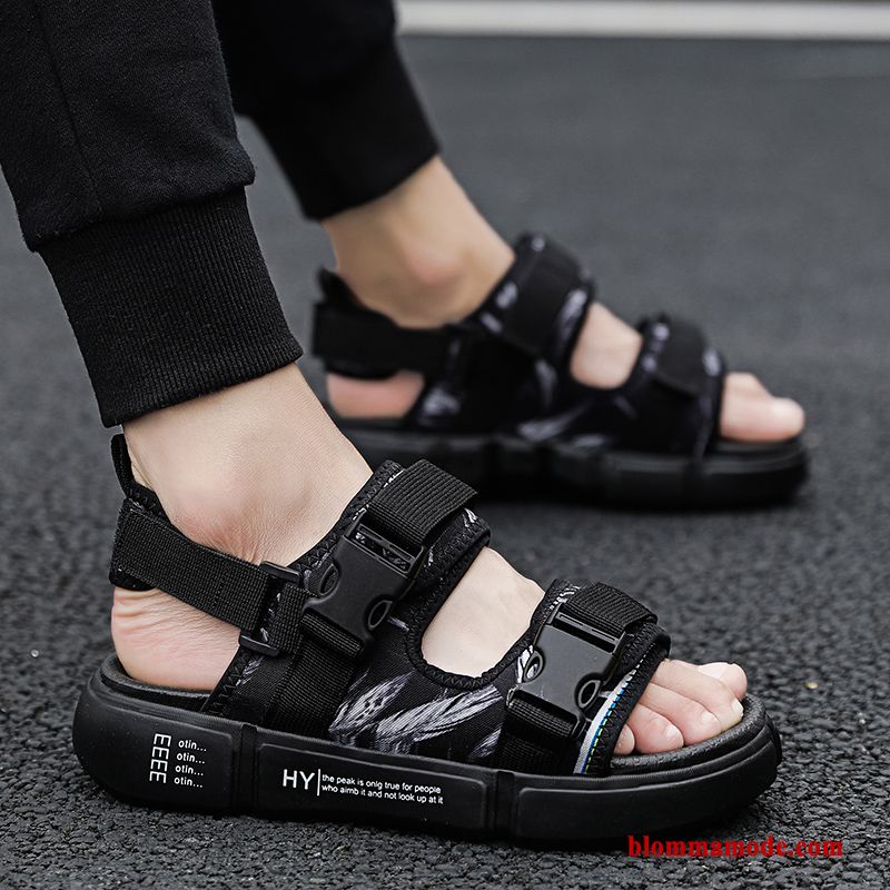 Sandaler Glidskydds Trend 2019 Utomhus Stranden Herr Sommar Anti Friktion Svart