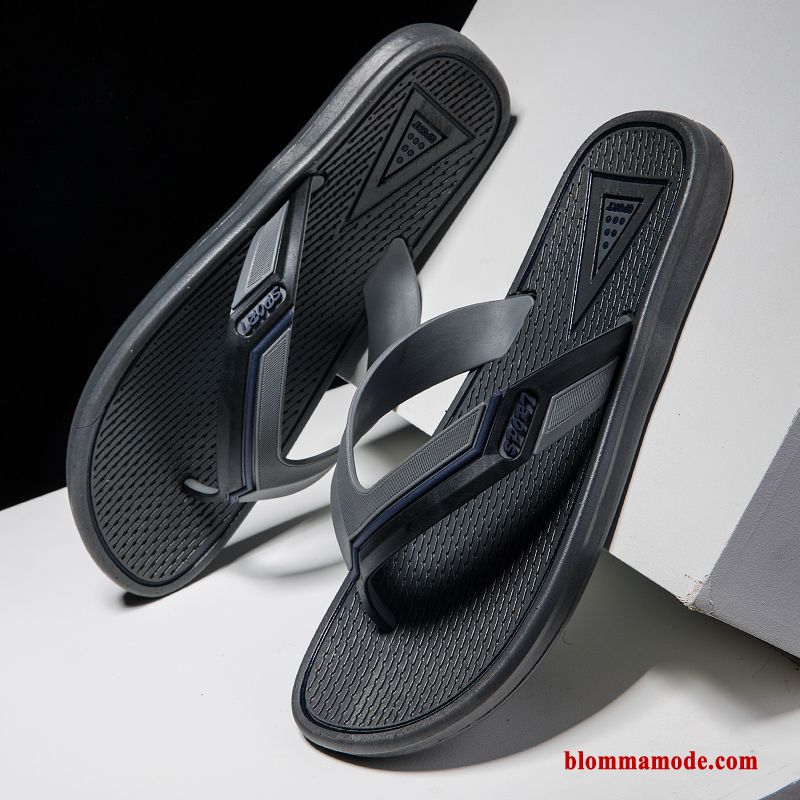 Sandaler Personlighet Glidskydds Herr Flip Flops Sommar Casual Tofflor Blå