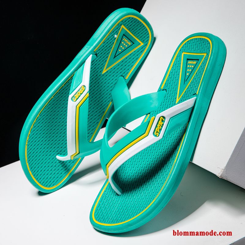 Sandaler Personlighet Glidskydds Herr Flip Flops Sommar Casual Tofflor Blå