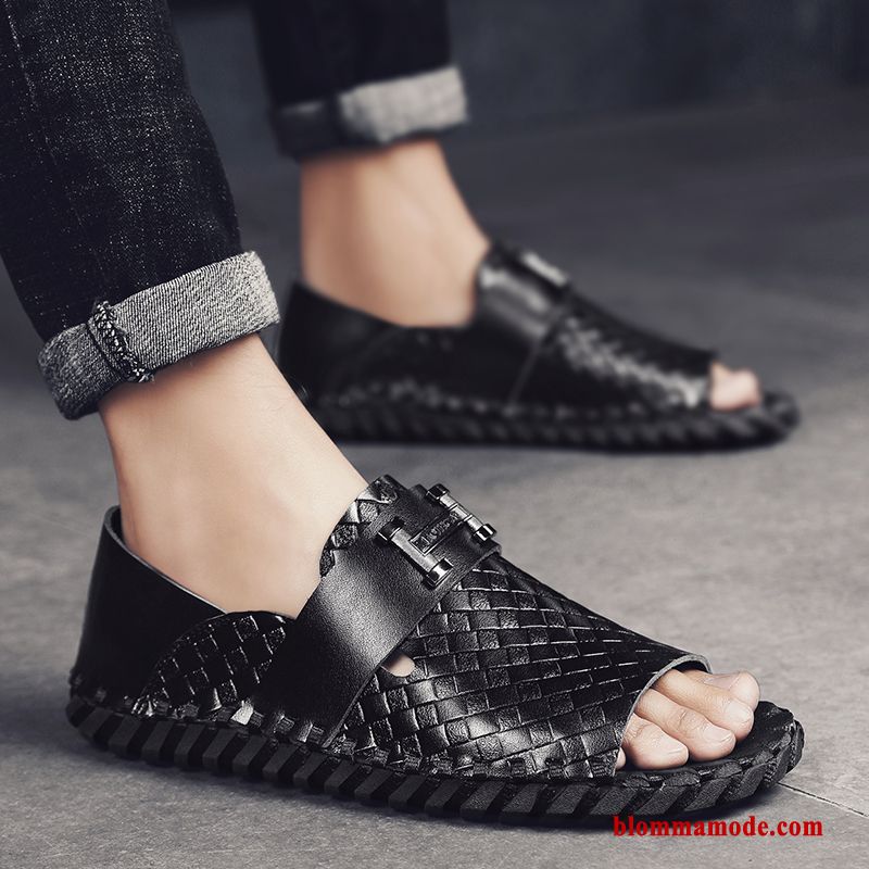 Sandaler Trend Skor Rom Casual Stranden Personlighet Herr Tofflor Svart