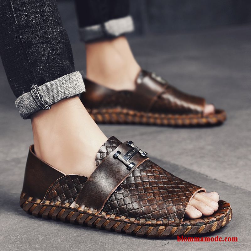 Sandaler Trend Skor Rom Casual Stranden Personlighet Herr Tofflor Svart
