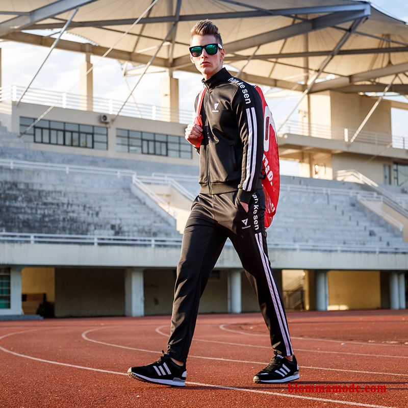 Skola Löpning Långärmad Par Herr Sportkläder Vit Vår