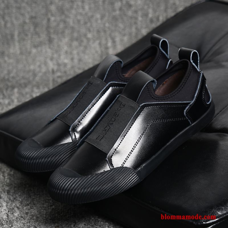 Skor 2018 Skateboard Skor Casual Herr Loafers Läderskor Slip On Grå Silver