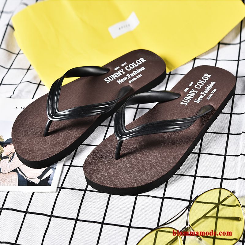 Skor Herr Stranden Tofflor Sandaler Trend Sommar Flip Flops Röd