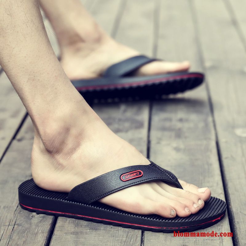 Sommar Tofflor Flip Flops Glidskydds Anti Friktion Herr Skor Stranden Grön