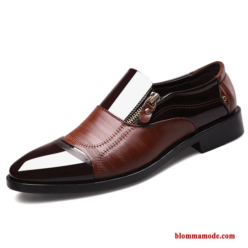 Spetsiga Brun Ljus Business Läderskor Loafer 2019 Slip On Herr