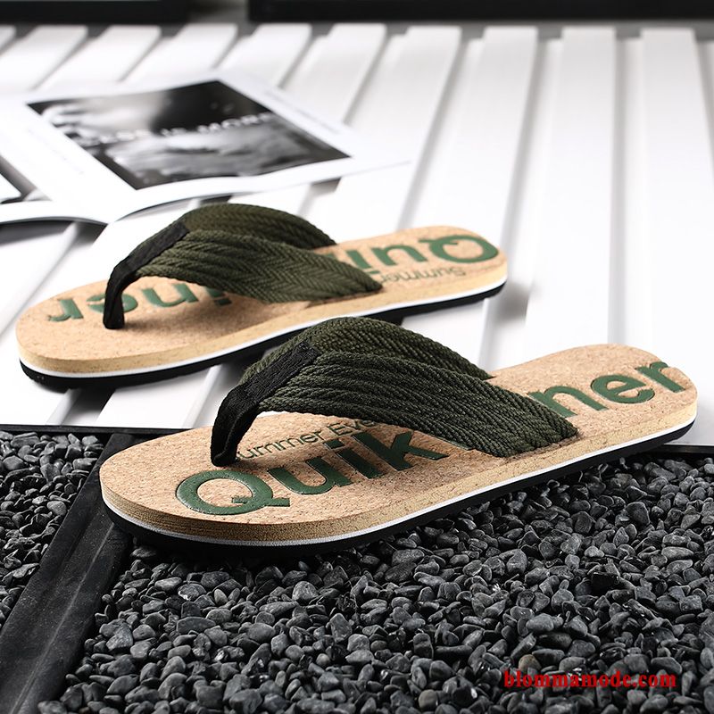 Stranden Herr Tofflor Trend Skor Mode Allt Matchar Flip Flops Grön