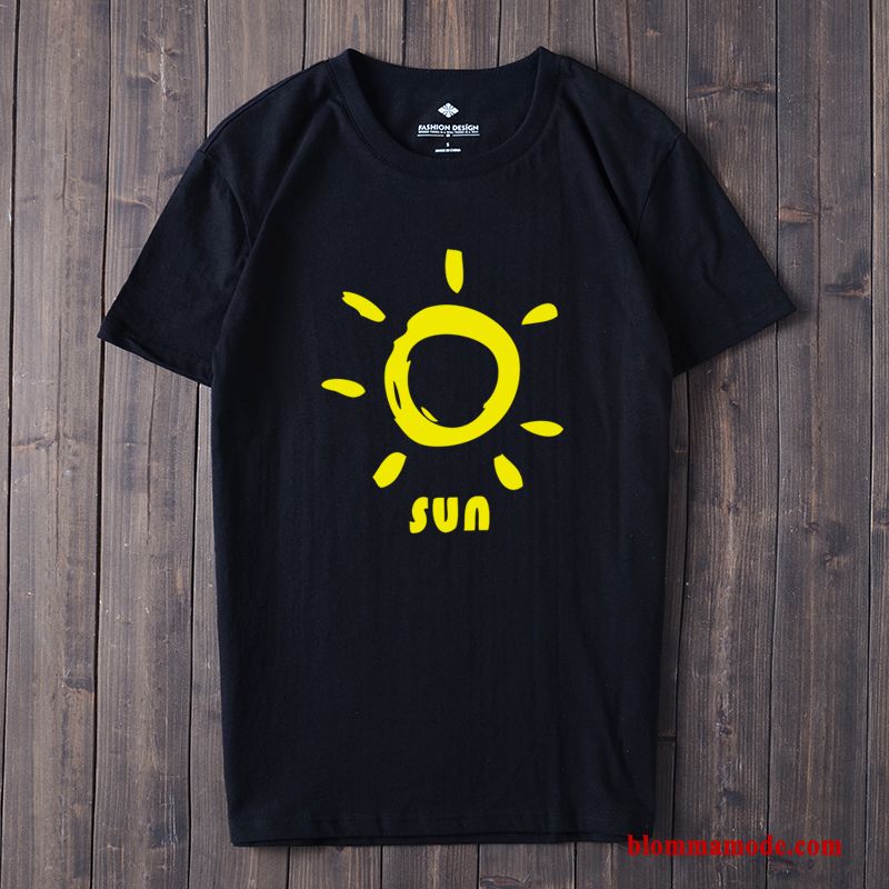 Svart Toppar Sommar T-shirt 2018 Trend Halv Ärm Herr