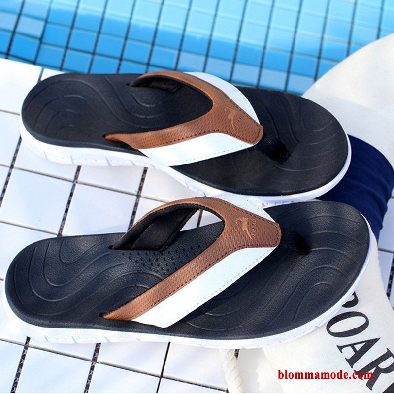 Tofflor Brun Ytterkläder Flip Flops Herr Mode Mjuka Sommar Glidskydds