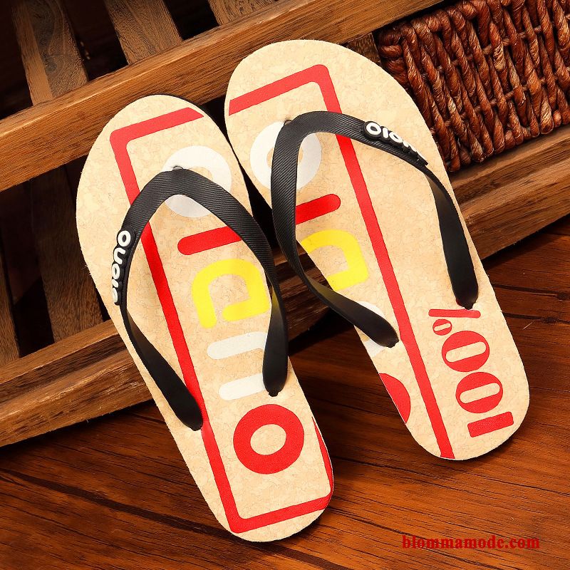 Tofflor Flip Flops Glidskydds Badrum 2019 Herr Andningsbar Casual Skor Svart