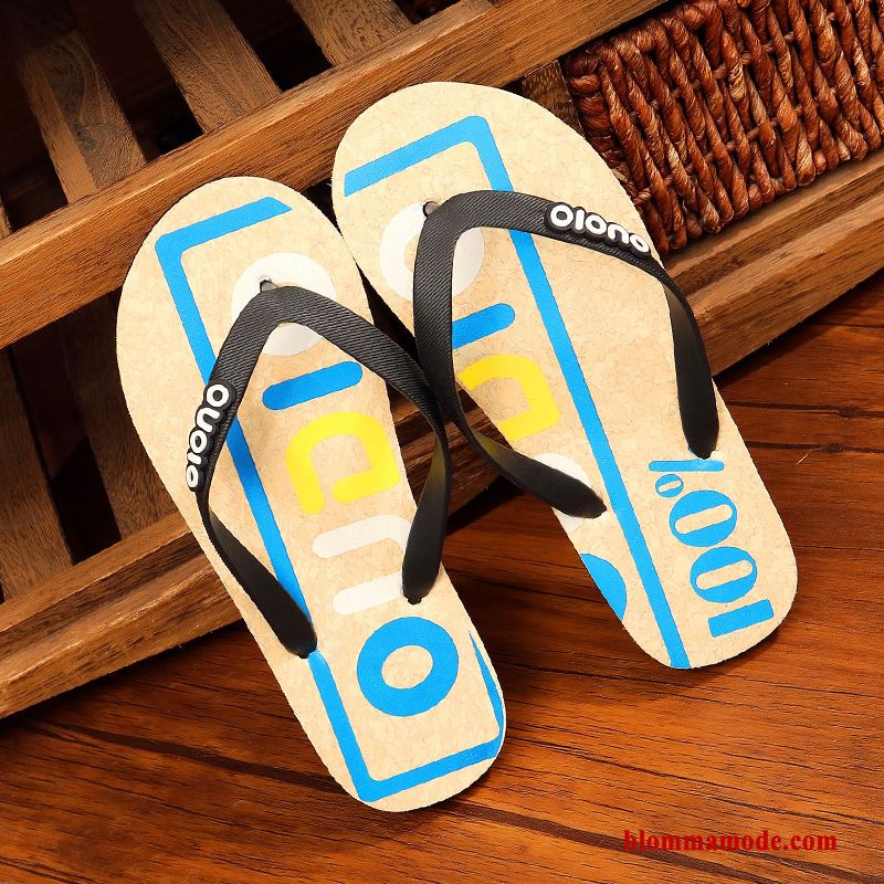 Tofflor Flip Flops Glidskydds Badrum 2019 Herr Andningsbar Casual Skor Svart