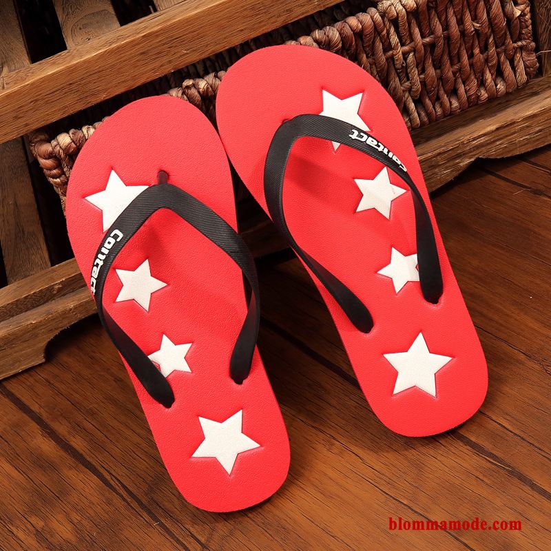 Tofflor Flip Flops Glidskydds Badrum 2019 Herr Andningsbar Casual Skor Svart