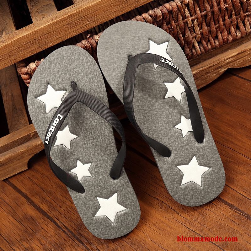 Tofflor Flip Flops Glidskydds Badrum 2019 Herr Andningsbar Casual Skor Svart