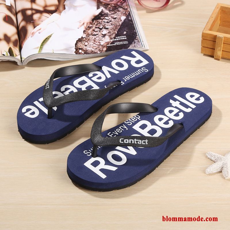 Tofflor Flip Flops Glidskydds Badrum 2019 Herr Andningsbar Casual Skor Svart