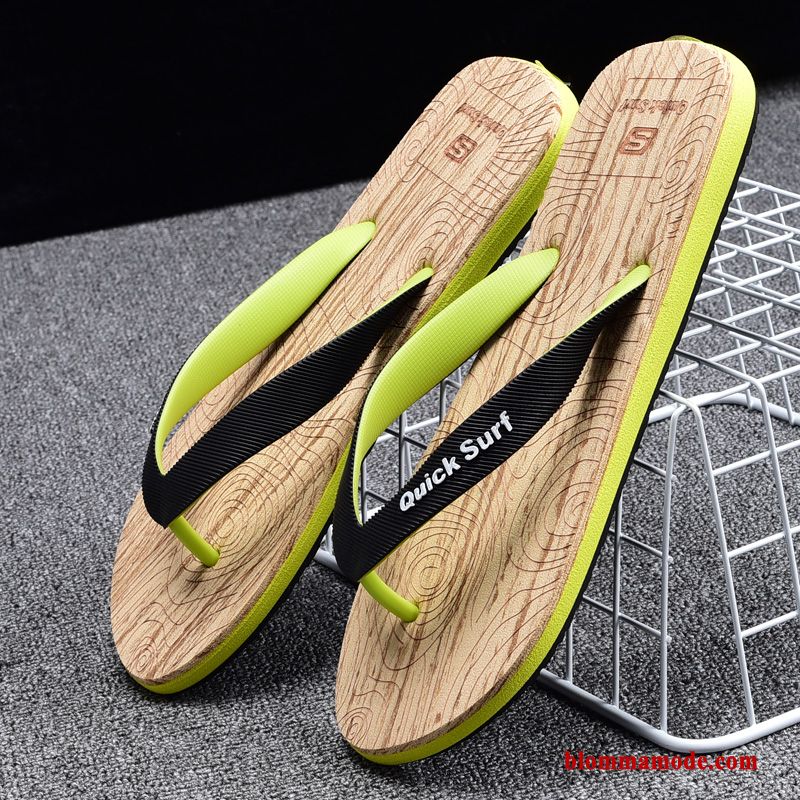 Tofflor Flip Flops Herr Trend Fluo Trä Skor 2018 Glidskydds Grön