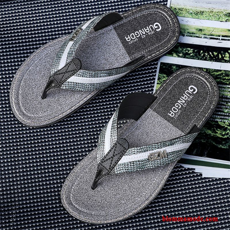 Tofflor Herr Ytterkläder Flip Flops 2019 Trend Sommar Stranden Skor Blå