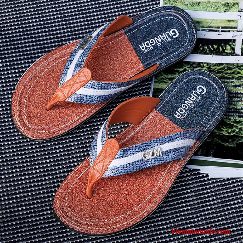 Tofflor Herr Ytterkläder Flip Flops 2019 Trend Sommar Stranden Skor Blå