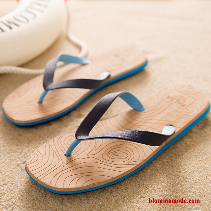 Tofflor Skor Sommar Trend Trä Herr Sandaler Utomhus Flip Flops Vit