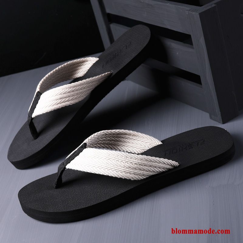 Tofflor Trend Personlighet Casual Flip Flops Stranden Sandaler Glidskydds Sommar Herr Röd