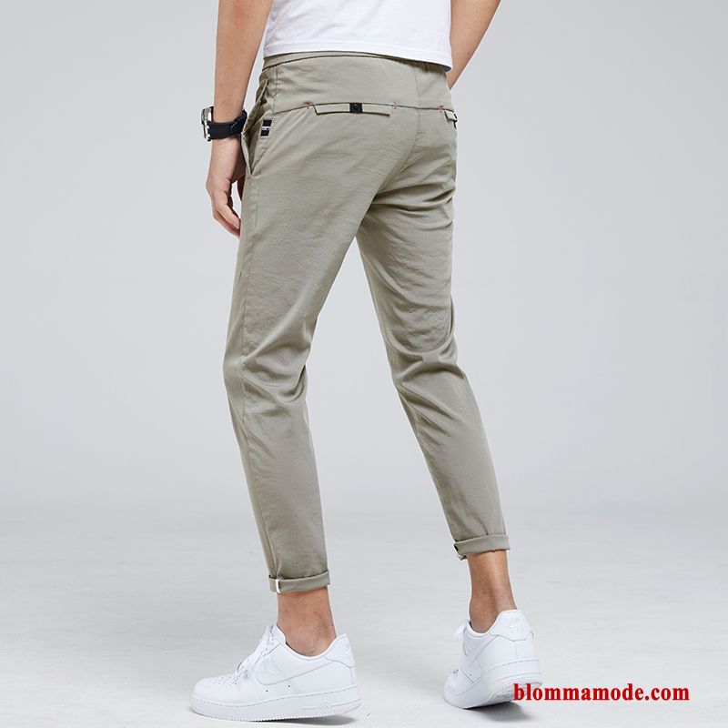 Trend Casual Byxor Slim Fit Kaki Herr Lösa Super Sommar