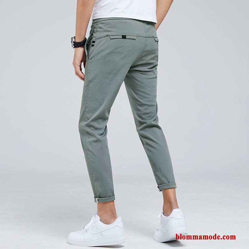 Trend Casual Byxor Slim Fit Kaki Herr Lösa Super Sommar