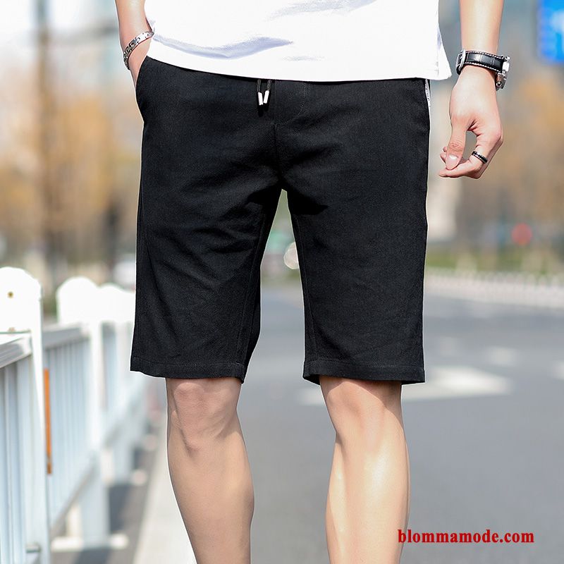 Trend Shorts Herr Stranden Casual Slim Fit Svart Kortbyxor