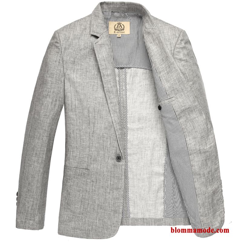 Tunn En Knapp Casual Fett Stora Storlekar Kappor Rockar Slim Fit Blazer Herr