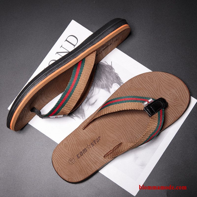 Ytterkläder Sommar Utomhus Herr Flip Flops Tofflor Glidskydds Mode Cyan