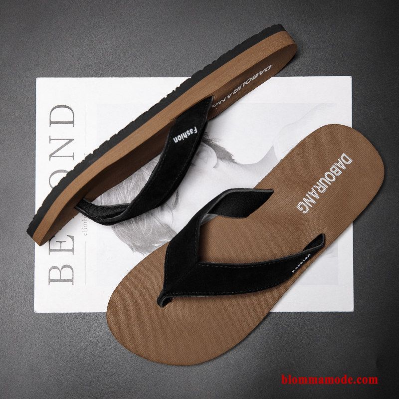 Ytterkläder Sommar Utomhus Herr Flip Flops Tofflor Glidskydds Mode Cyan