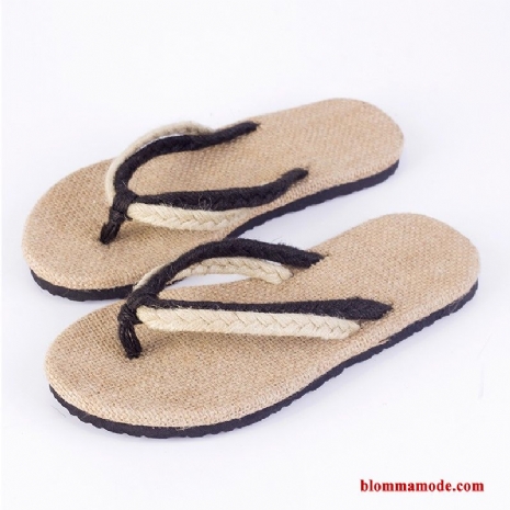 2019 Sommar Flip Flops Tofflor Med Tjocka Sulor Trend Platta Skor Herr Svart