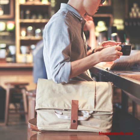 Axelväska Retro Herr Trend Casual Messenger Väska Handväska Målarduk Axelremsväska Khaki