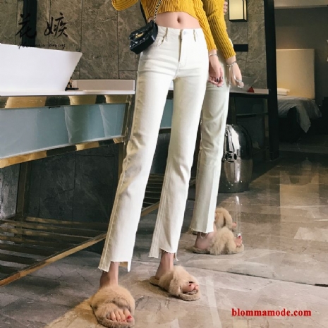 Byxor Student Tunn 2019 Ny Vit Super Jeans Dam Beige