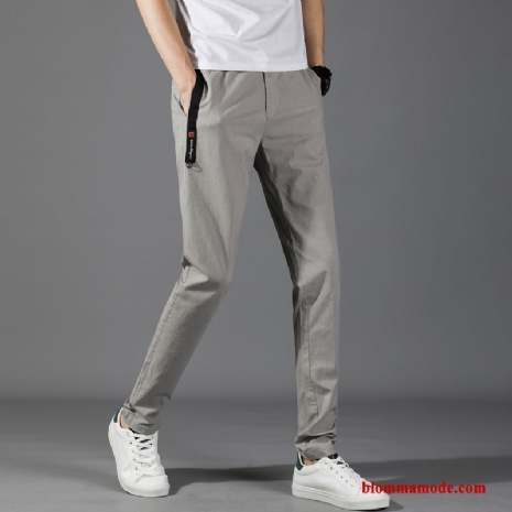 Casual Byxor Trend Ungdom Stretch Herr Vår Slim Fit Ny