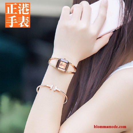 Casual Dekoration Enkel Dam Armband Trend Student Armbandsur Guld