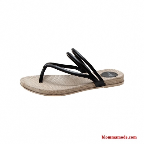 Dam Tofflor Skor Herr Trend Mode Stranden Flip Flops Ytterkläder Sommar Röd Svart