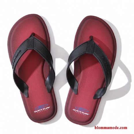 Flip Flops Glidskydds Mode Sommar Stranden Tofflor Trend Casual Herr Röd