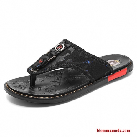 Herr Glidskydds Sandaler Flip Flops Stranden Utomhus Tofflor Sommar Svart