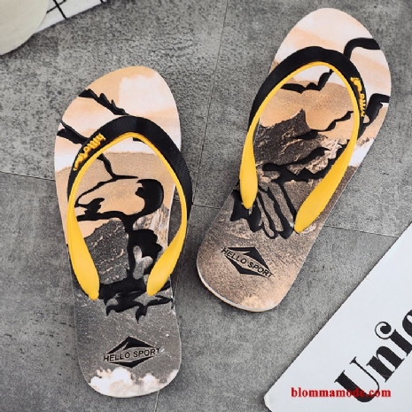 Herr Nbsp;utomhus Stranden Tofflor Skor Trend Flip Flops Sommar Casual Gul