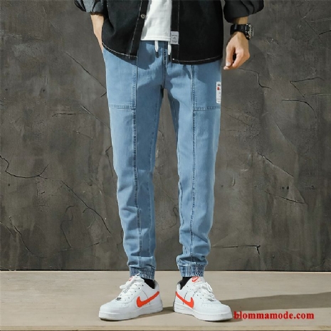 Herr Retro Cargo Byxor Trend 2019 Jeans Blå Höst Harlan