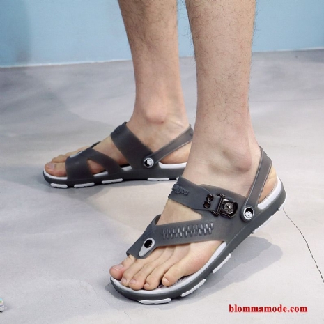 Herr Sandaler Mode Flip Flops Stranden Tofflor Skor Trend Grå