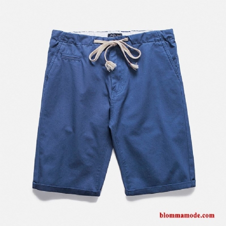 Herr Sommar Shorts Stor Blå Slim Fit Casual Kortbyxor