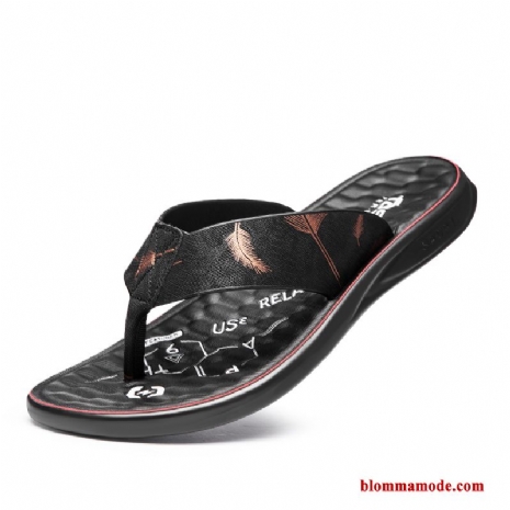 Herr Ytterkläder Tofflor Utomhus Flip Flops Sommar Personlighet Trend 2019 Röd Svart