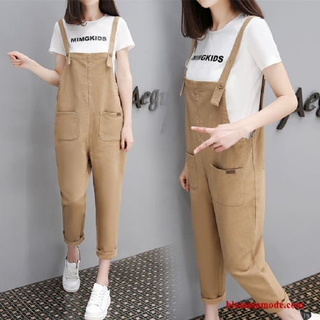 Hängselbyxor Liten Hängslen Jumpsuit Tunn Kaki Trend Ny Dam