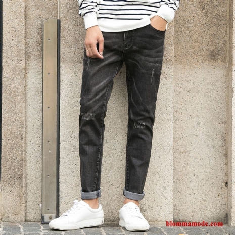 Höst Herr Trend Slitna Slim Fit Jeans Svart Vintage