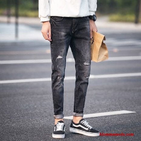 Jeans Adolescens Höst Slim Fit Ny Byxor Herr 2018