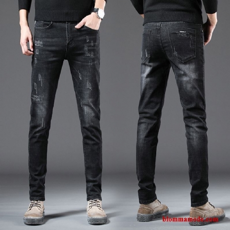 Jeans Svart Herr 2019 Slim Fit Lång Ny Höst Trend