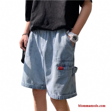 Kortbyxor Blå Lösa Shorts Ny Herr Trend Sommar Denim