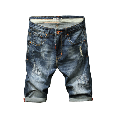 Kortbyxor Shorts Denim Sommar Trend Hål 2018 Herr Blå