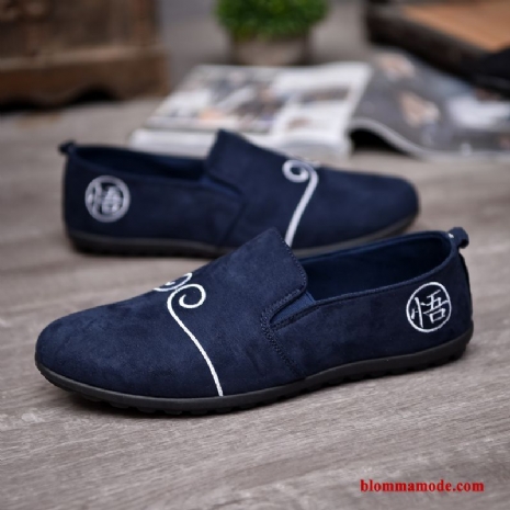 Loafers Anti Friktion Låg Tygskor Mörkt Höst Trend Herr Casual Blå