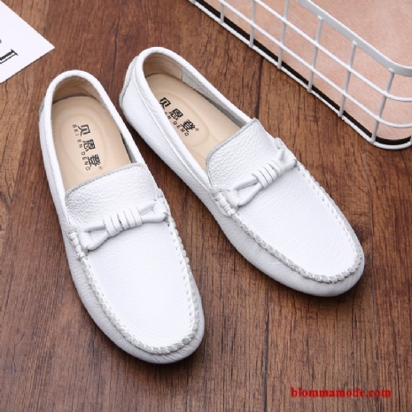 Loafers Höst Båtskor Loafer Läderskor 2018 Herr Casual Trend Vit Svart